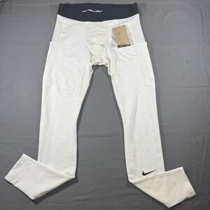 NWT NIKE PRO Dri-FIT Mens White Compression Tights Pants Leggings M